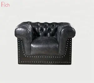 Tufted Chesterfield Style Sofa Aviation couch with alum cover armrest sofa aviation furniture