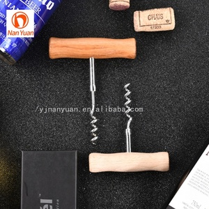 <span class=keywords><strong>Sacacorchos</strong></span> de vino con mango de madera en forma de T inoxidable de metal - Product Image 3