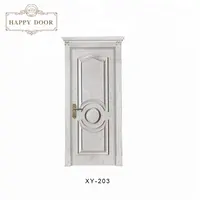 Modern french style solid core interior entry doors with half round wooden model