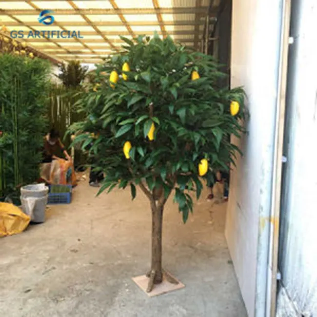 Artificial Fruit Trees Factory Cheap Height 1.3 M Width 1 M Artificial Orange Lemon Mango Fruit Plastic Tree For Table Centerpiece