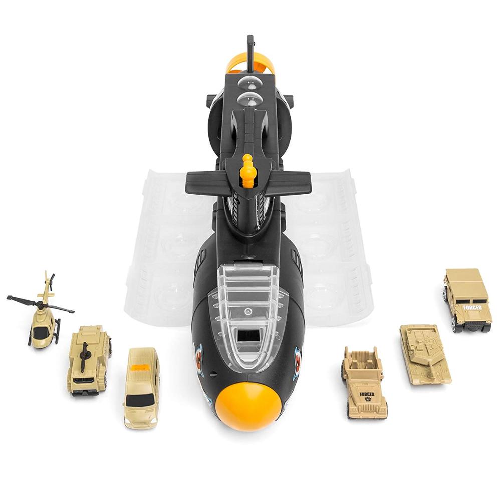 🚢 Maycoly Juguete Submarino Militar – 18 Piezas Con Aviones, Carros Y Alfombrilla | Modo Submarino Y Almacenamiento | Regalo Ideal Para Niños +3 Años