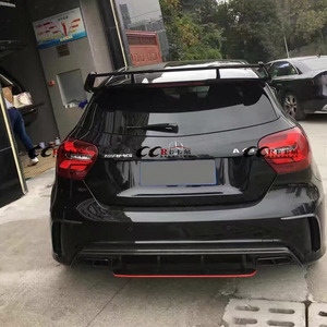 Hermoso Kit de cuerpo de fibra de carbono para Mercedes Benz W117 <span class=keywords><strong>A45AMG</strong></span> labio delantero difusor trasero faldas laterales delantero Canards Facelift - Product Image 5