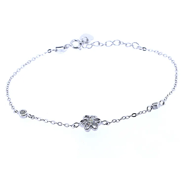 Panyu, venta al por mayor de la fábrica de joyería de plata CZ piedra flor 925 pulsera de la joyería para las mujeres