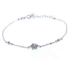 Panyu Sieraden Fabriek Groothandel Zilveren CZ Stone Flower Armband 925 sieraden voor vrouwen