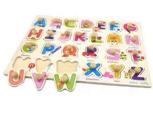 Hot Koop Kids Vroege Educatief Speelgoed Baby Hand Greep Houten Puzzel Speelgoed Alfabet Digit Leren Hout Puzzel Speelgoed Voor Kinderen