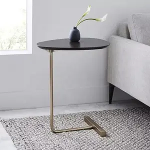 Durable comfortable modern design gold table sofa legs side sofa corner table for living room coffee corner decor table wooden