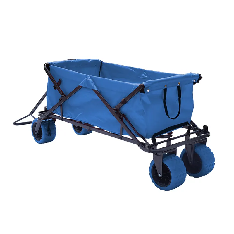 SUNMATE yeni tasarım hafif dört tekerlekli kumaş çanta katlanır kamp arabası bahçe el arabası