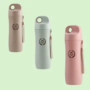 Durable Double -layer Portable Eco Water Bottle Wheat Straw Sport Wate Bottle /Children Water