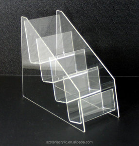 4 Tier Acrylic Brochure Leaflet Display Stand Holder Rack Shelf