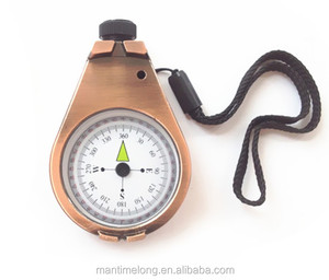 Boussole de poche en métal bronze pour le camping nocturne, la randonnée, les voyages, outil de survie d'urgence mtl - Product Image 1