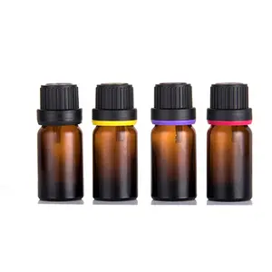 Wholesale10ml Amber Mesin Botol Minyak Esensial Botol Kaca dengan Euro Tutup