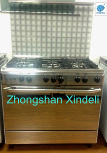 Cuisinière à gaz autonome en acier inoxydable à 5 brûleurs, four à gaz domestique 90x60, 110V, grill et four à pizza, <span class=keywords><strong>bois</strong></span>, sur le marché libanais - Product Image 2