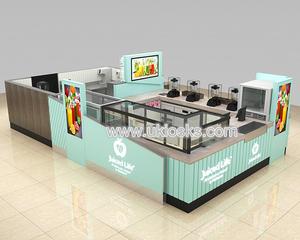 Quiosco de Comida Rápida para Centro Comercial, Ideas para Quiosco de Jugos de Frutas |   Diseño Moderno de Quiosco de Té de Burbujas con Mostrador de <span class=keywords><strong>Venta</strong></span> de Smoothies - Product Image 2