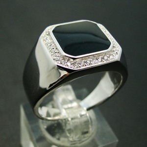 Di alta Qualità Classiche Da Uomo <span class=keywords><strong>Anelli</strong></span> In <span class=keywords><strong>Argento</strong></span> Sterling 925 Dei Monili di Modo Degli Uomini Di Fidanzamento Smalto Nero Anello - Product Image 2