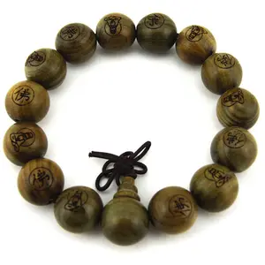 Large Beads 15mm Tibetan Buddhist Green Prayer Mala Sandalwood Beads