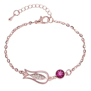 Vintage Rose Gold Cute Fish Charm Bracelet Women Crystal Bracelet For Fashion Jewelry Wholesale (KB8095)