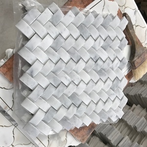 <span class=keywords><strong>Mix</strong></span> Trắng Carrara Giỏ Dệt Đá Cẩm Thạch Gạch Khảm - Product Image 2