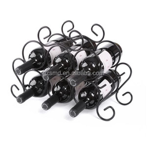 Fabrication de 7 bouteilles de vin étagère de stockage comptoir menuet forme bouteille de vin armoire garde-manger métal présentoir à vin - Product Image 1