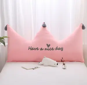 Newest Design Fashion Crown Shaped Washable Embroidery High Quality Bed Rest Cushion For Home