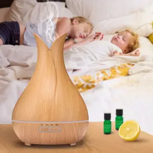 新型500毫升香薰木纹雾化器，用于花瓶设计灯的维拉净化扩散器
