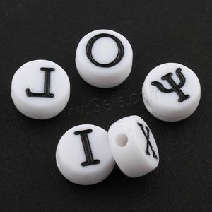 Cuentas de plástico para hacer joyas, <span class=keywords><strong>abalorios</strong></span> de acrílico blanco de 8x4mm, <span class=keywords><strong>iniciales</strong></span> para hacer joyas, 1327909 letras del alfabeto, venta al por mayor - Product Image 3