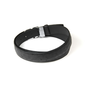Cinturón de Vestir de Cuero Genuino para Hombre, Directo de Fábrica, Cinturón de Cuero de Avestruz, Logotipo Grabado Personalizado, OEM, ODM, Venta al Por Mayor - Product Image 3