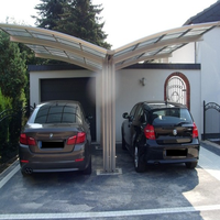 Abri en aluminium flambant neuf, carsport moderne, utilisation à l'extérieur, abri de voiture avec toit solide en polycarbonate
