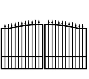Metal Fence Wrought Iron Man Made Swing Gate For Sale