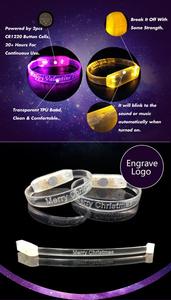 ליל כל הקדושים מתנה פריטים מפעל סיטונאי מוסיקה הופעל Led זוהר אור עד Led צמיד - Product Image 6