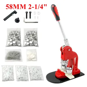 58MM 2-1/4 Inch round interchangeable moulds manual button machine + 500pcs button parts