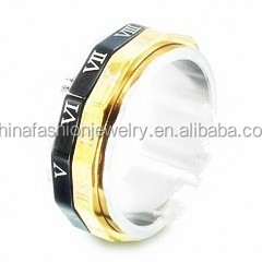 Classical Unique Stainless Steel Lord's Prayer <strong>Spinner</strong> <strong>Ring</strong> in Black Ion-Plated - Product Image 4