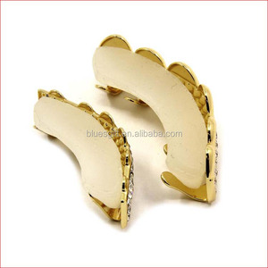 Hip Hop Bling Placcato Oro Due Row ICED OUT CZ pietre Denti GRILLZ TG012-G9 - Product Image 6