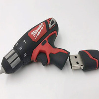 Memoria USB 2.0 con Diseño de Herramienta de Dibujos Animados Personalizada, 4GB 8GB 16GB, Regalos Creativos, Pendrive con Forma de Taladro, Metal, Garantía de 2 Años