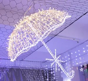 großhandel weihnachten auf der anderen straßenseite led deko motiv leuchtet 3d regenschirm