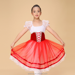 Fille rouge longue <span class=keywords><strong>ballet</strong></span> tutu, enfants scène performance danse jupe enfants tutu de <span class=keywords><strong>ballet</strong></span> giselle dancewear - Product Image 2