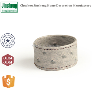 Ensemble d'anneaux <span class=keywords><strong>de</strong></span> serviettes <span class=keywords><strong>en</strong></span> cuir faux cuir d'autruche, 4 pièces - Product Image 5
