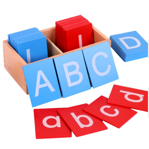 Planche de l'alphabet en <span class=keywords><strong>bois</strong></span>, outil pédagogique sensoriel Montessori, <span class=keywords><strong>papier</strong></span> de verre, pour enfants en bas âge - Product Image 3