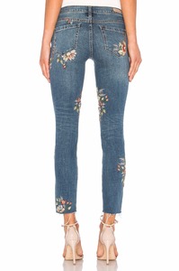 Nouveau design de broderie florale, <span class=keywords><strong>jean</strong></span> de haute qualité pour femmes, pantalon <span class=keywords><strong>avec</strong></span> poche arrière - Product Image 6