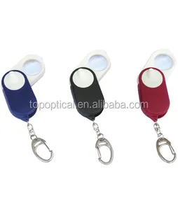 hot selling factory supply high quality cheap plastic pocket magnifier keychain with led light