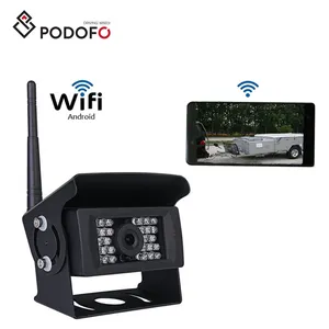 Podofo-caméra de recul sans fil avec Wifi, avec Vision nocturne, 28led IR, aide au stationnement arrière pour voiture, pour RV, Bus, remorque de camion