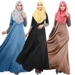 Abaya musulmana elegante con manga larga, árabe, jubah, novedad de 2018