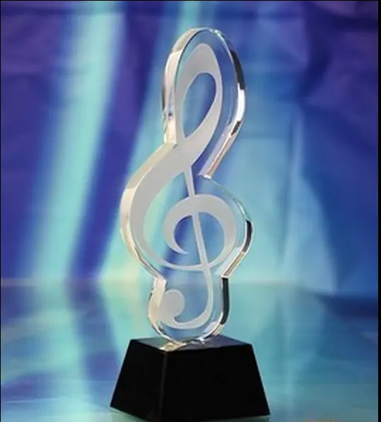 Più nuovo disegno Musicale Note a forma di acrilico trasparente trofei