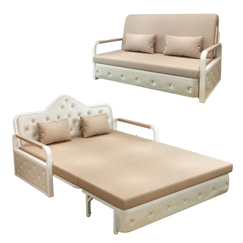 뜨거운 판매 고품질 현대 거실 패브릭 슬리퍼 소파 침대 도매 일반 사용 다채로운 스폰지 소파 침대 접이식
