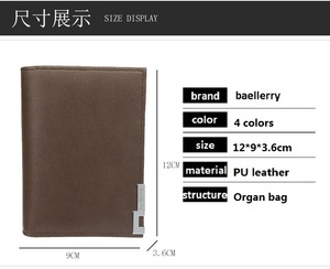 Baellerry stile più nuovo, portafogli corti da uomo in pelle artificiale di grande capacità, porta carte d'organo maschile, custodia, <span class=keywords><strong>portamonete</strong></span> - Product Image 4
