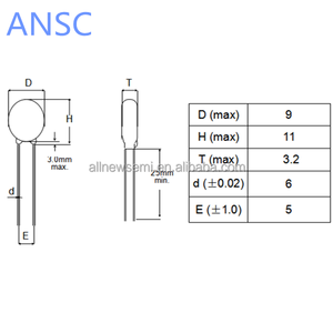 Varistor de Óxido de Zinc 0.02W MOV 07D220K 220KD07 - Product Image 6