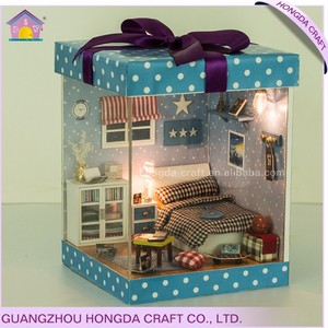 Unfinished DIY miniature dollhouse unique sœur cadeaux, meilleurs amis <span class=keywords><strong>cadeau</strong></span> idées - Product Image 1