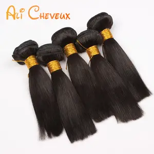 Grade 9A Cheveux contre remboursement, paquets de cheveux chinois à double cuticule alignée, coupes de cheveux courtes pour cheveux raides