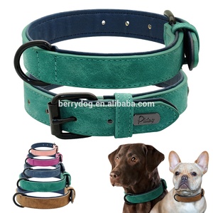 Correa y <span class=keywords><strong>Collar</strong></span> de cuero para perro mascota acolchado de neopreno de lujo personalizado más vendido de Berry - Product Image 3