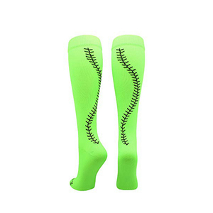 KT1-A092 Crazied <strong>Neon</strong> Green Lime Green Softball <strong>Socks</strong> - Product Image 2