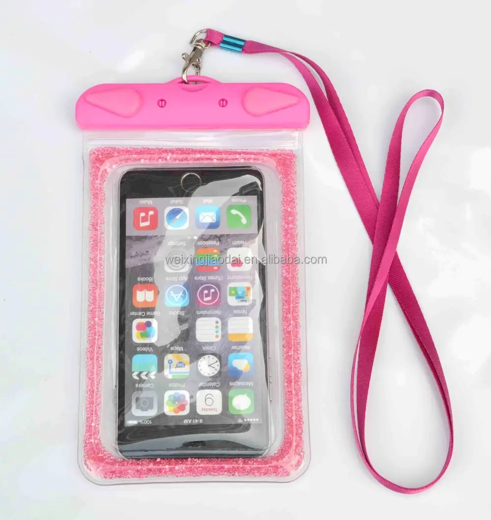 Shinning Diamond Clear PVC Waterproof Diving cellphone Case New Arrival